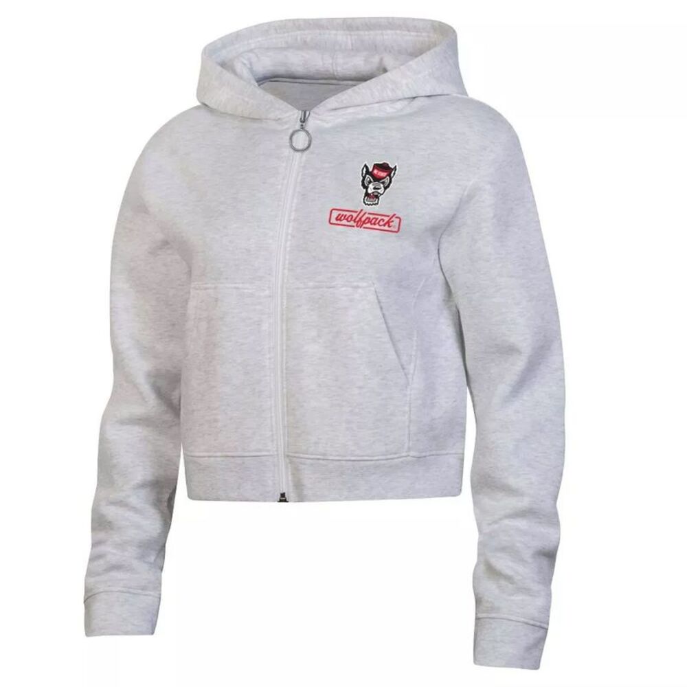 NCAA NC State Wolfpack Women's Gray Fleece Zip Hoodie Heather Grey, Small